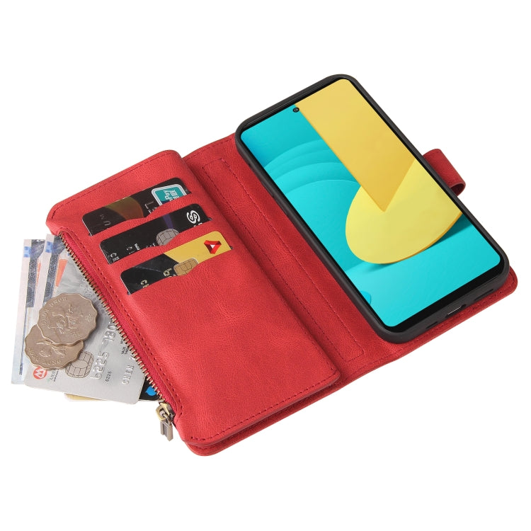 For LG Stylo 7 / Stylo 7 5G Skin Feel PU + TPU Horizontal Flip Leather Case With Holder & 15 Cards Slot & Wallet & Zipper Pocket & Lanyard(Red) - LG Cases by PMC TechLife | Online Shopping South Africa | PMC TechLife | Buy Now Pay Later Mobicred