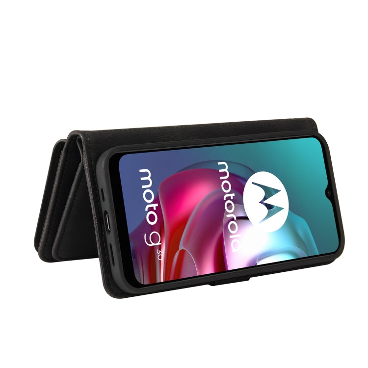 For Motorola Moto G10 Skin Feel PU + TPU Horizontal Flip Leather Case With Holder & 15 Cards Slot & Wallet & Zipper Pocket & Lanyard(Black) - Motorola Cases by PMC TechLife | Online Shopping South Africa | PMC TechLife | Buy Now Pay Later Mobicred