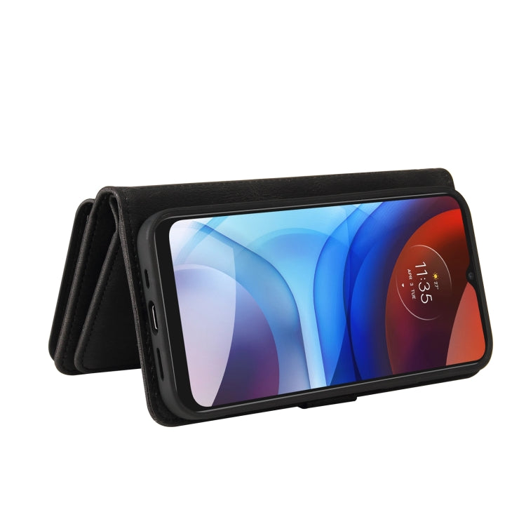 For Motorola Moto E7 Power Skin Feel PU + TPU Horizontal Flip Leather Case With Holder & 15 Cards Slot & Wallet & Zipper Pocket & Lanyard(Black) - Motorola Cases by PMC TechLife | Online Shopping South Africa | PMC TechLife | Buy Now Pay Later Mobicred