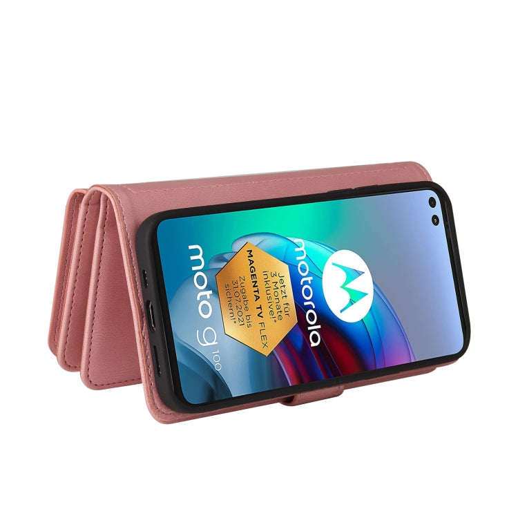 For Motorola Edge S Skin Feel PU + TPU Horizontal Flip Leather Case With Holder & 15 Cards Slot & Wallet & Zipper Pocket & Lanyard(Pink) - Motorola Cases by PMC TechLife | Online Shopping South Africa | PMC TechLife | Buy Now Pay Later Mobicred