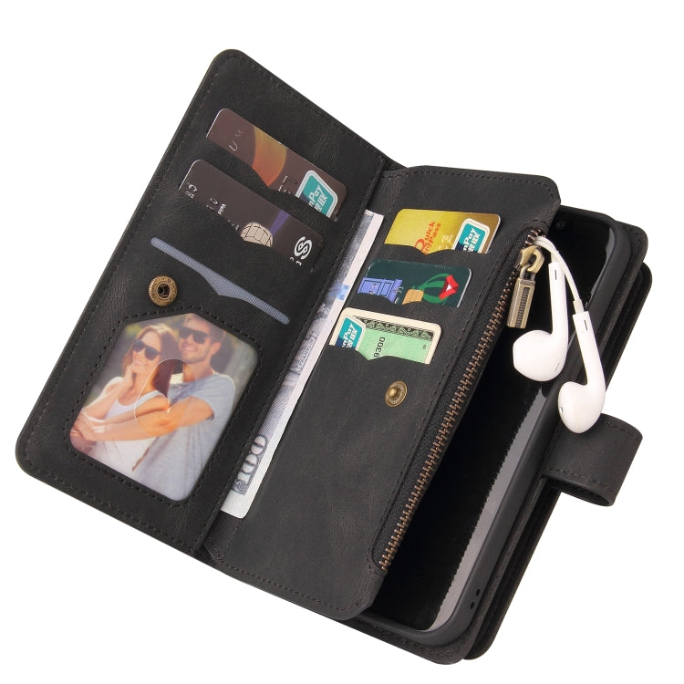 For Motorola Moto G50 Skin Feel PU + TPU Horizontal Flip Leather Case With Holder & 15 Cards Slot & Wallet & Zipper Pocket & Lanyard(Black) - Motorola Cases by PMC TechLife | Online Shopping South Africa | PMC TechLife | Buy Now Pay Later Mobicred