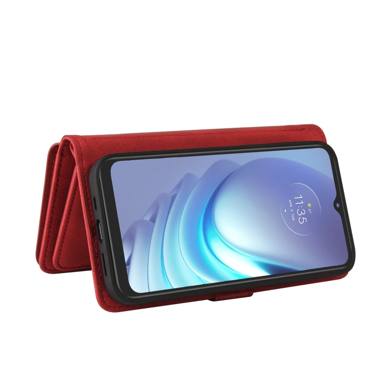 For Motorola Moto G50 Skin Feel PU + TPU Horizontal Flip Leather Case With Holder & 15 Cards Slot & Wallet & Zipper Pocket & Lanyard(Red) - Motorola Cases by PMC TechLife | Online Shopping South Africa | PMC TechLife | Buy Now Pay Later Mobicred