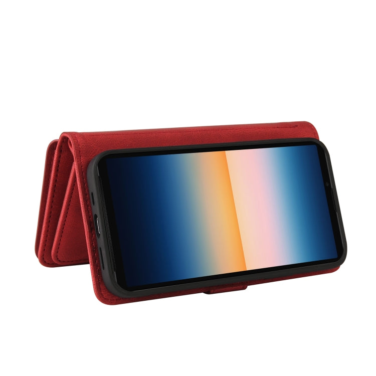 For Sony Xperia 10 III Skin Feel PU + TPU Horizontal Flip Leather Case With Holder & 15 Cards Slot & Wallet & Zipper Pocket & Lanyard(Red) - Sony Cases by PMC TechLife | Online Shopping South Africa | PMC TechLife | Buy Now Pay Later Mobicred