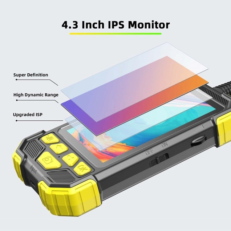 Y19 7.9mm Dual Lens Hand-held Hard-wire Endoscope with 4.3-inch IPS Color LCD Screen, Cable Length:3.5m(Yellow) -  by PMC TechLife | Online Shopping South Africa | PMC TechLife | Buy Now Pay Later Mobicred