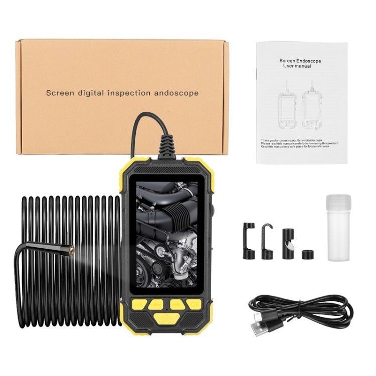 Y19 7.9mm Dual Lens Hand-held Hard-wire Endoscope with 4.3-inch IPS Color LCD Screen, Cable Length:5m(Yellow) -  by PMC TechLife | Online Shopping South Africa | PMC TechLife | Buy Now Pay Later Mobicred