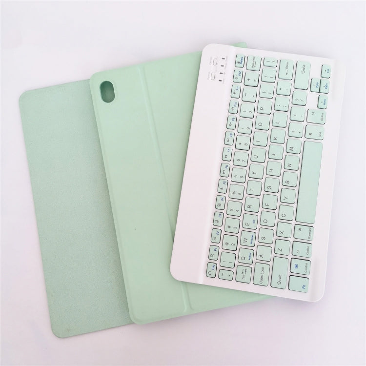 For Lenovo Pad Tab P11 11 inch TB-J606F LX110 Solid Color Detachable Square Keycap Bluetooth Keyboard Leather Tablet Case with Stand(Green) - Lenovo Keyboard by PMC TechLife | Online Shopping South Africa | PMC TechLife