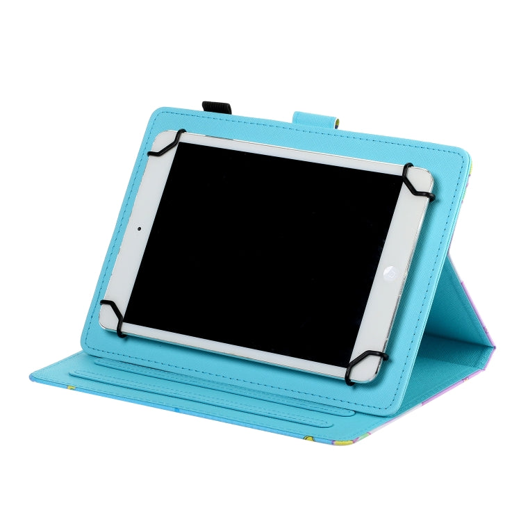 10 inch Universal Colored Drawing Horizontal Flip PU Leather Case with Holder & Card Slot(Blue Marble) - 10 - 11 inch by PMC TechLife | Online Shopping South Africa | PMC TechLife | Buy Now Pay Later Mobicred