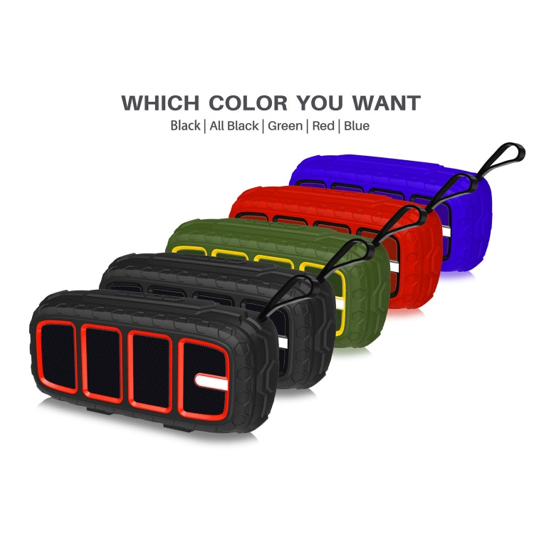 NewRixing NR-5018 Outdoor Portable Bluetooth Speaker, Support Hands-free Call / TF Card / FM / U Disk(Red+Black) - free shipping - PMC Jewellery - Order now!