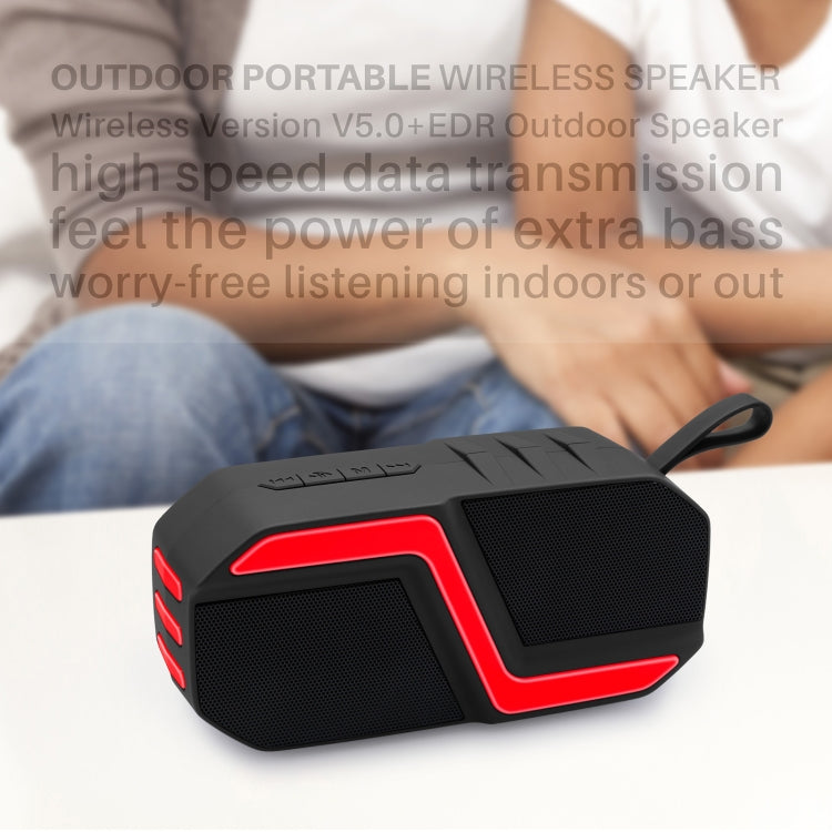 NewRixing NR-5019 Outdoor Portable Bluetooth Speaker, Support Hands-free Call / TF Card / FM / U Disk(Red) - free shipping - PMC Jewellery - Order now!