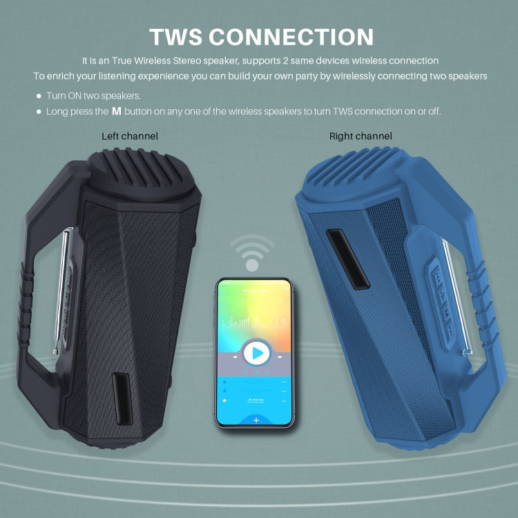 NewRixing NR-4025FM with Screen Outdoor Splash-proof Water Portable Bluetooth Speaker, Support Hands-free Call / TF Card / FM / U Disk(Black) - free shipping - PMC Jewellery - Order now!