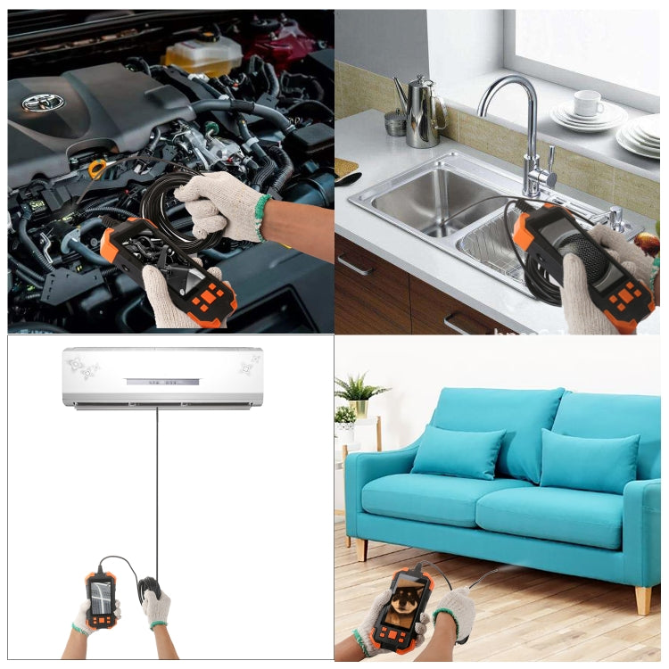 T20 4.3 inch IPS Color Screen 7.9mm Dual Cameras Waterproof Hard Cable Digital Endoscope, Length:5m(Black Orange) -  by PMC TechLife | Online Shopping South Africa | PMC TechLife | Buy Now Pay Later Mobicred