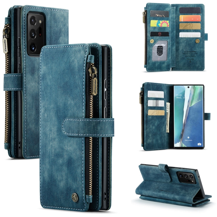 For Samsung Galaxy Note20 Ultra CaseMe-C30 PU + TPU Multifunctional Horizontal Flip Leather Case with Holder & Card Slot & Wallet & Zipper Pocket(Blue) - free shipping - PMC Jewellery - Order now!