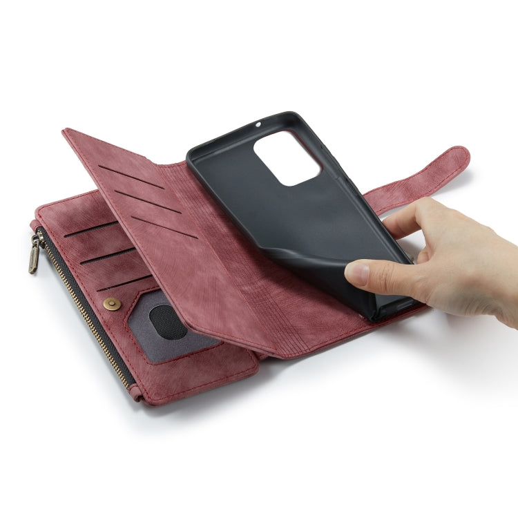 For Samsung Galaxy S20 Ultra 5G CaseMe-C30 PU + TPU Multifunctional Horizontal Flip Leather Case with Holder & Card Slot & Wallet & Zipper Pocket(Red) - free shipping - PMC Jewellery - Order now!