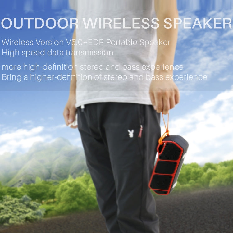 NewRixing NR-5011 Outdoor Portable Bluetooth Speakerr, Support Hands-free Call / TF Card / FM / U Disk(Black) - free shipping - PMC Jewellery - Order now!