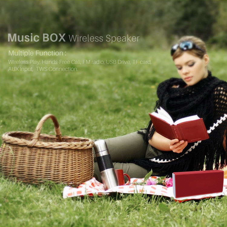 NewRixing NR-5012 Desktop Plating Bluetooth Speakerr, Support Hands-free Call / TF Card / FM / U Disk(Red) - free shipping - PMC Jewellery - Order now!