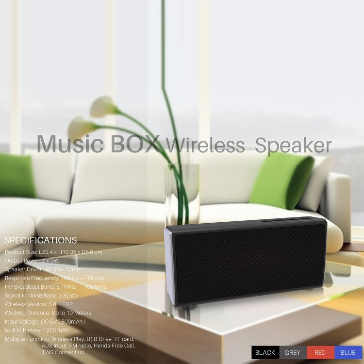 NewRixing NR-5012 Desktop Plating Bluetooth Speakerr, Support Hands-free Call / TF Card / FM / U Disk(Blue) - free shipping - PMC Jewellery - Order now!