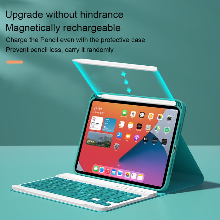 HK006 Square Keys Detachable Bluetooth Keyboard Leather Tablet Case with Holder for iPad mini 6(Mint Green) - free shipping - PMC TechLife - Order now!