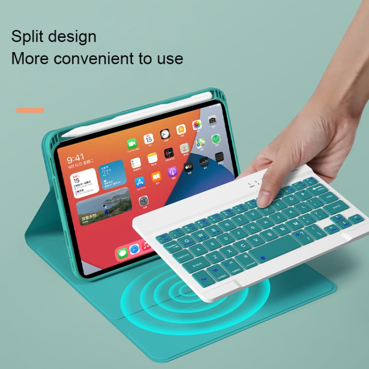HK006D Square Keys Detachable Bluetooth Candy Color Keyboard Leather Tablet Case with Colorful Backlight & Holder for iPad mini 6(Light Purple) - For iPad mini by PMC TechLife | Online Shopping South Africa | PMC TechLife
