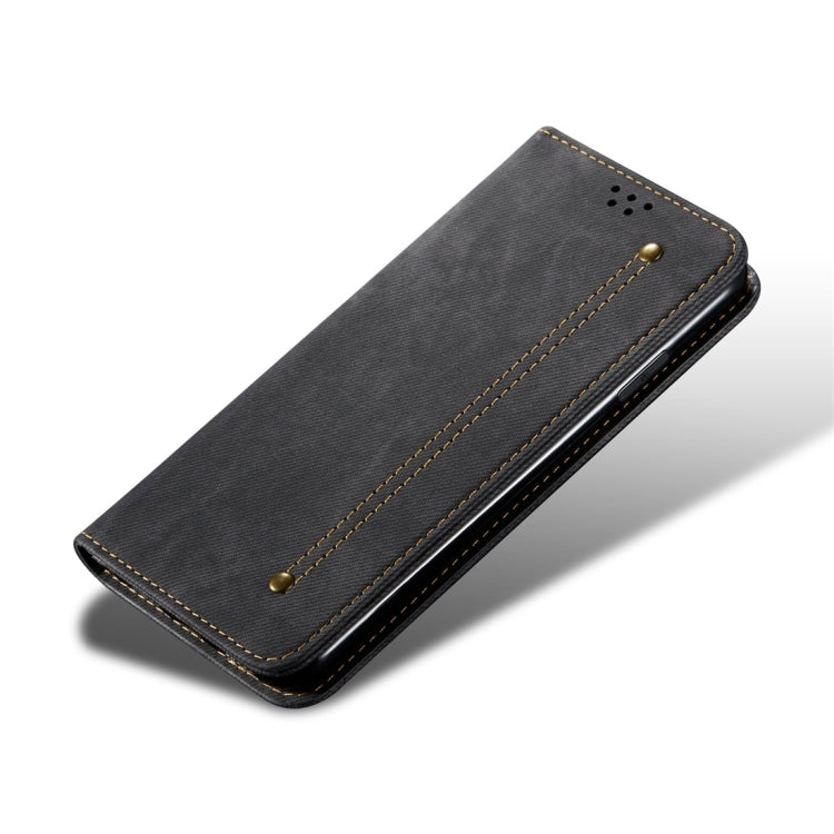 For OPPO Reno 2 Denim Texture Casual Style Horizontal Flip Leather Case with Holder & Card Slots & Wallet(Black) - OPPO Cases by PMC TechLife | Online Shopping South Africa | PMC TechLife | Buy Now Pay Later Mobicred