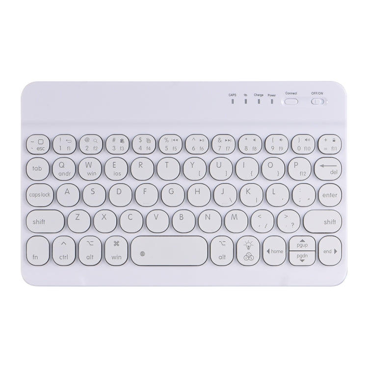 HY006D Round Keys Detachable Bluetooth Keyboard Leather Tablet Case with Colorful Backlight & Holder for iPad mini 6(Light Purple) - For iPad mini by PMC TechLife | Online Shopping South Africa | PMC TechLife | Buy Now Pay Later Mobicred
