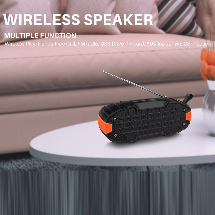 New Rixing NR-907FM TWS Outdoor Bluetooth Speaker Support Hands-free Call / FM with Handle & Antenna(Red) - free shipping - PMC Jewellery - Order now!