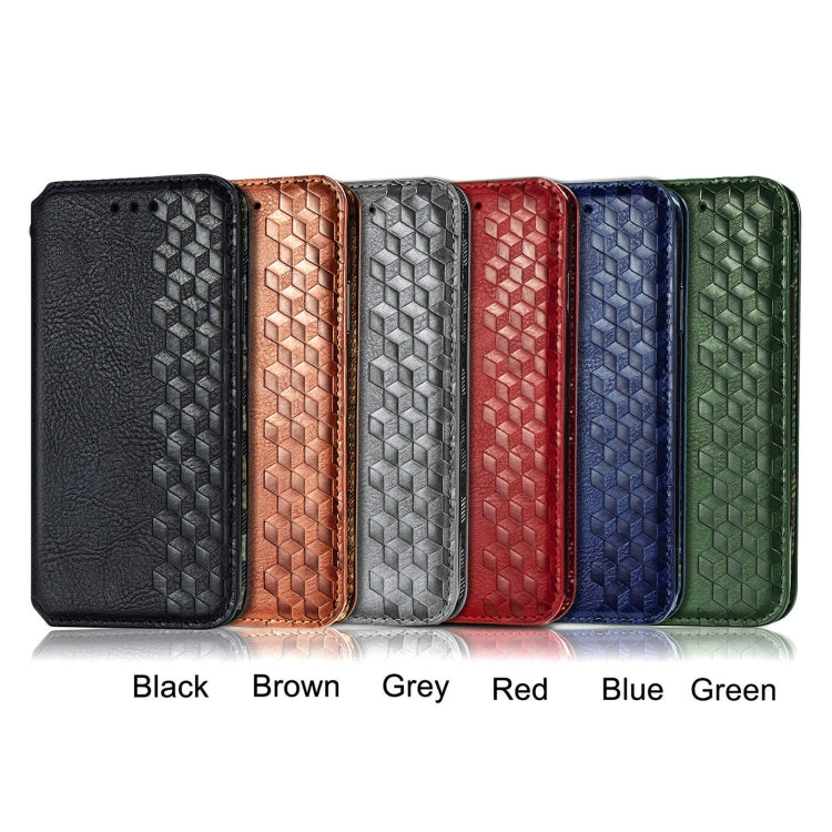 For Blackview A100 Cubic Grid Pressed Horizontal Flip Magnetic PU Leather Case with Holder & Card Slots & Wallet(Green) - free shipping - PMC TechLife - Order now!