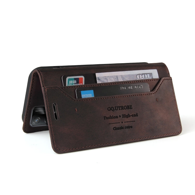 For OPPO F19 / A74 Skin Feel Anti-theft Brush Horizontal Flip Leather Case with Holder & Card Slots & Wallet(Brown) - OPPO Cases by PMC TechLife | Online Shopping South Africa | PMC TechLife | Buy Now Pay Later Mobicred