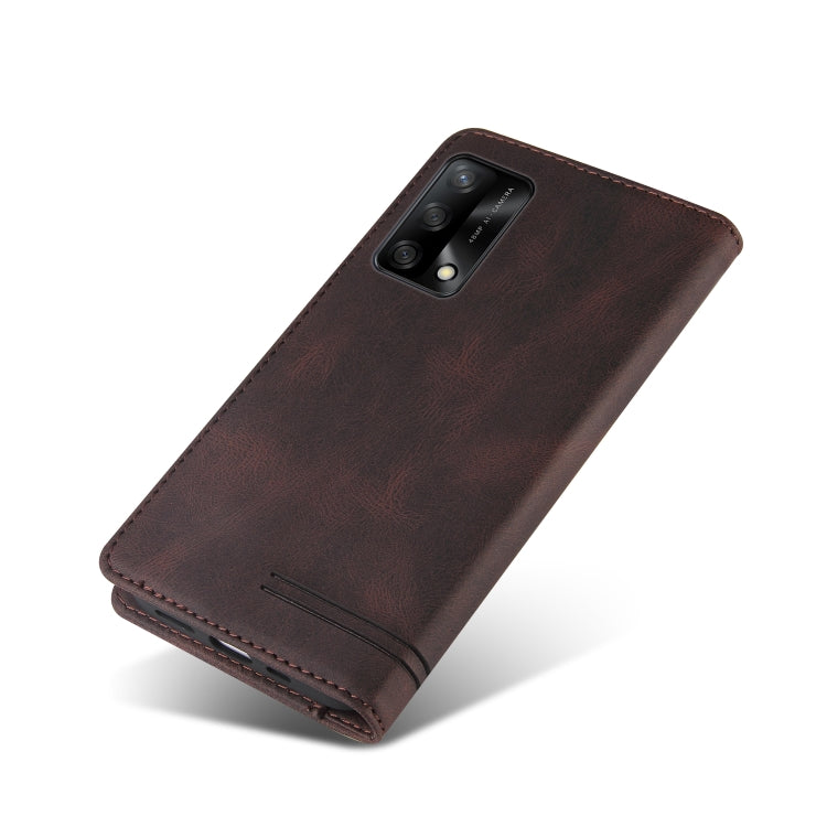 For OPPO F19 / A74 Skin Feel Anti-theft Brush Horizontal Flip Leather Case with Holder & Card Slots & Wallet(Brown) - OPPO Cases by PMC TechLife | Online Shopping South Africa | PMC TechLife | Buy Now Pay Later Mobicred