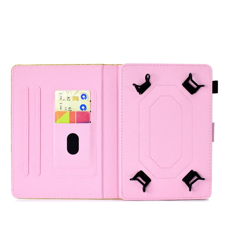 For 10 inch Tablet Varnish Glitter Powder Horizontal Flip Leather Case with Holder & Card Slot(Pink) - 10 - 11 inch by PMC TechLife | Online Shopping South Africa | PMC TechLife | Buy Now Pay Later Mobicred