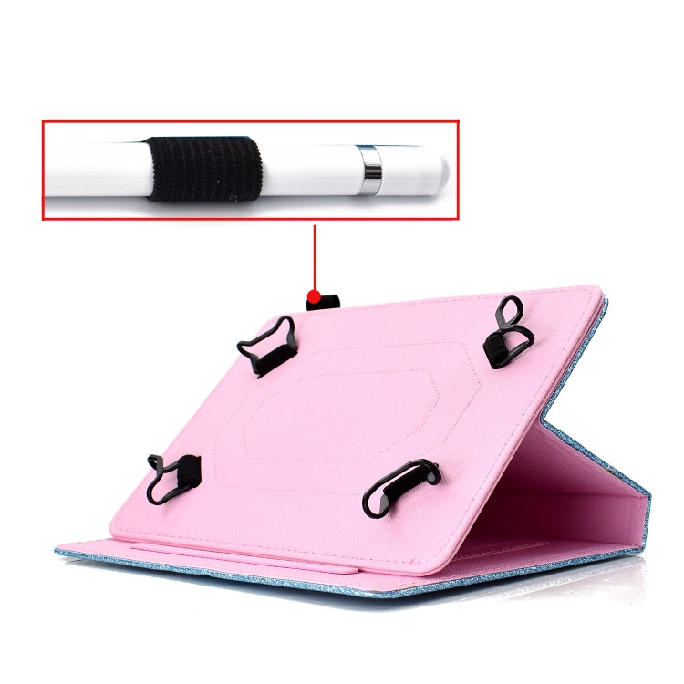 For 10 inch Tablet Varnish Glitter Powder Horizontal Flip Leather Case with Holder & Card Slot(Pink) - 10 - 11 inch by PMC TechLife | Online Shopping South Africa | PMC TechLife | Buy Now Pay Later Mobicred