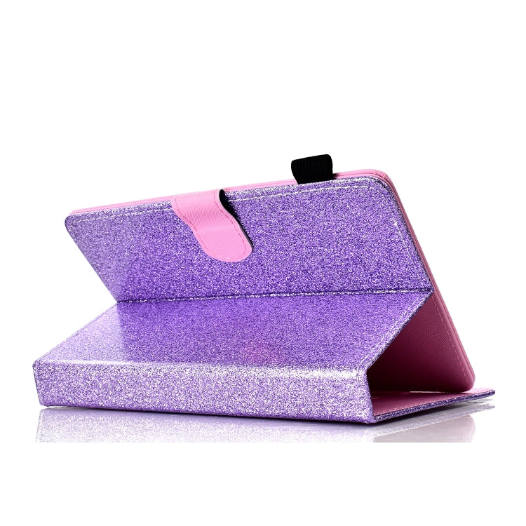 For 10 inch Tablet Varnish Glitter Powder Horizontal Flip Leather Case with Holder & Card Slot(Purple) - 10 - 11 inch by PMC TechLife | Online Shopping South Africa | PMC TechLife | Buy Now Pay Later Mobicred