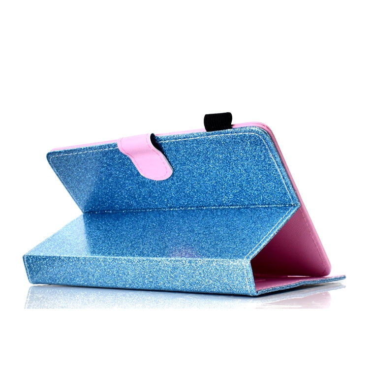 For 10 inch Tablet Varnish Glitter Powder Horizontal Flip Leather Case with Holder & Card Slot(Blue) - 10 - 11 inch by PMC TechLife | Online Shopping South Africa | PMC TechLife | Buy Now Pay Later Mobicred