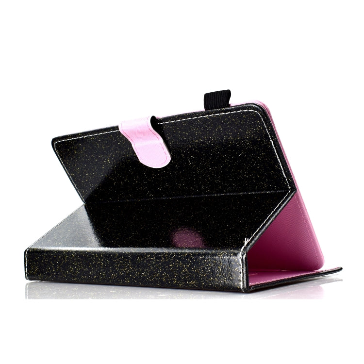 For 10 inch Tablet Varnish Glitter Powder Horizontal Flip Leather Case with Holder & Card Slot(Black) - 10 - 11 inch by PMC TechLife | Online Shopping South Africa | PMC TechLife | Buy Now Pay Later Mobicred