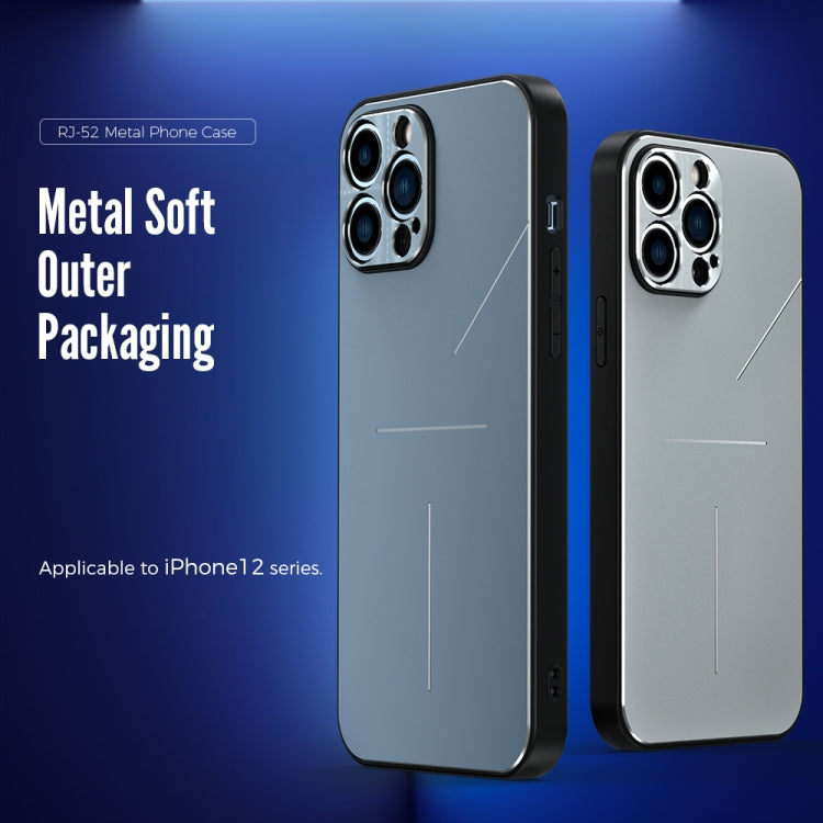 For iPhone 12 Pro R-JUST RJ-52 3-Line Style Metal TPU Shockproof Protective Case(Pink) - iPhone 12 / 12 Pro Cases by R-JUST | Online Shopping South Africa | PMC TechLife | Buy Now Pay Later Mobicred