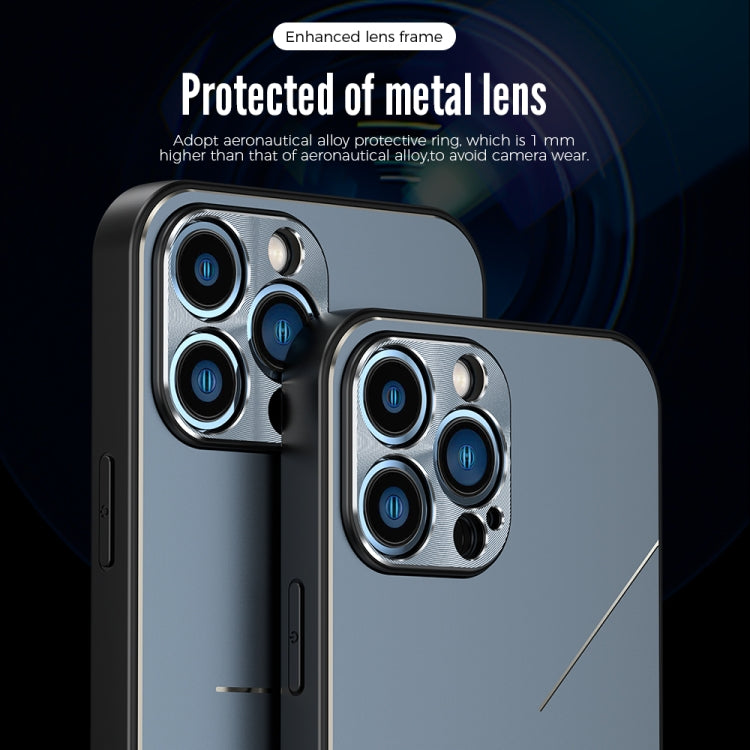 For iPhone 12 Pro R-JUST RJ-52 3-Line Style Metal TPU Shockproof Protective Case(Pink) - iPhone 12 / 12 Pro Cases by R-JUST | Online Shopping South Africa | PMC TechLife | Buy Now Pay Later Mobicred