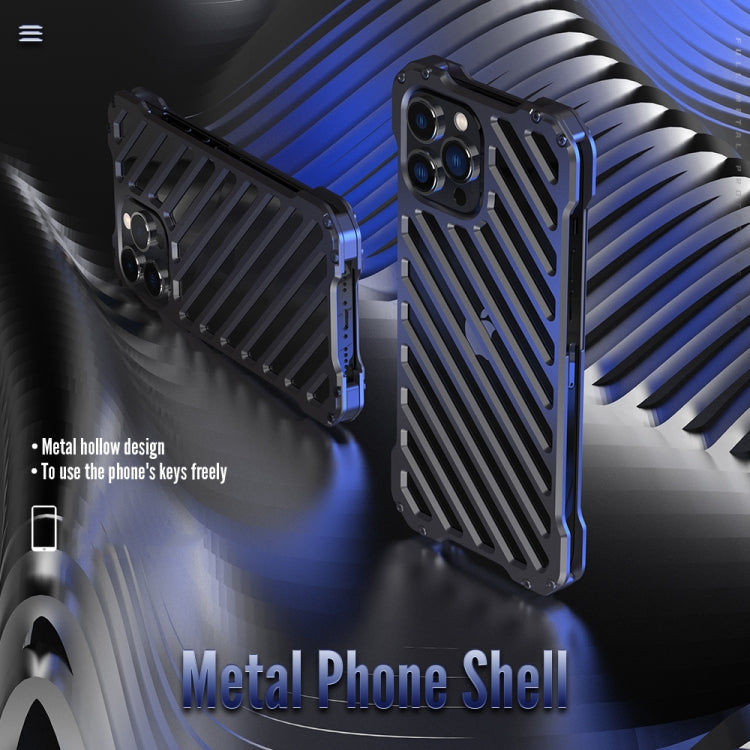 For iPhone 12 Pro R-JUST RJ-50 Hollow Breathable Armor Metal Shockproof Protective Case(Silver Grey) - free shipping - PMC TechLife - Order now!