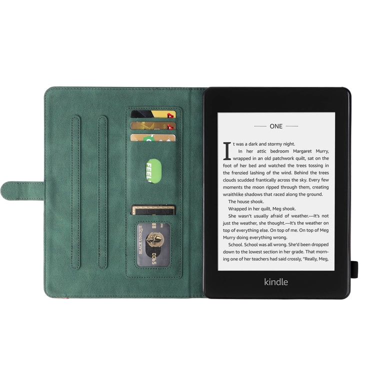 For Amazon Kindle Paperwhite 4 / 3 / 2 / 1 Dual-color Splicing Horizontal Flip PU Leather Case with Holder & Card Slots & Sleep / Wake-up Function(Green) - Amazon by PMC TechLife | Online Shopping South Africa | PMC TechLife | Buy Now Pay Later Mobicred