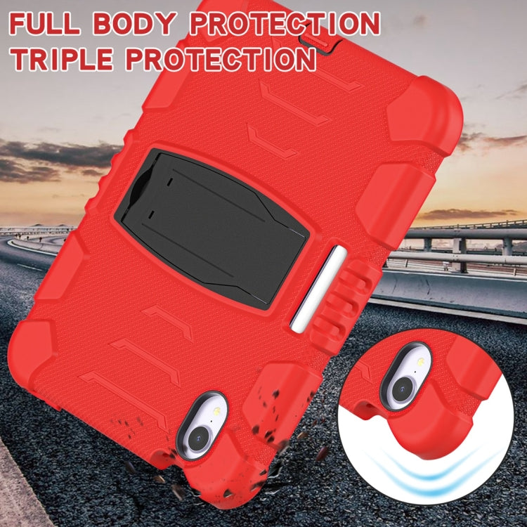 For iPad mini 6 / mini 2024 Tri-Layer Protection Screen Frame Heavy Duty PC Hybrid Silicone Case with Holder(Red+Black) - free shipping - PMC Jewellery - Order now!