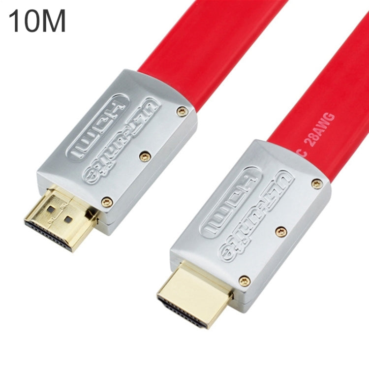 ULT-unite 4K Ultra HD Gold-plated HDMI to HDMI Flat Cable, Cable Length:10m(Red) - free shipping - PMC Jewellery - Order now!