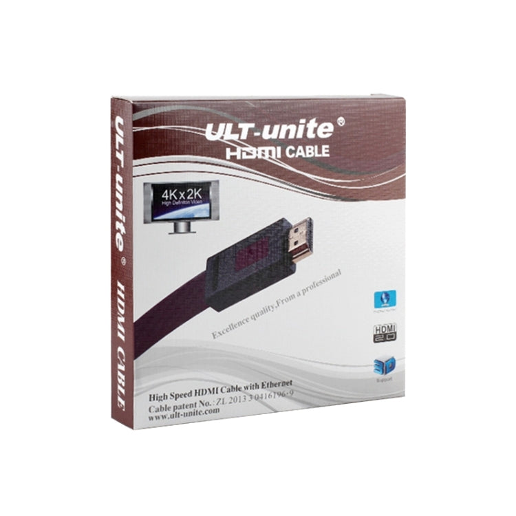 ULT-unite 4K Ultra HD Gold-plated HDMI to HDMI Flat Cable, Cable Length:2m(Transparent Red) - Cable by ult-unite | Online Shopping South Africa | PMC TechLife | Buy Now Pay Later Mobicred