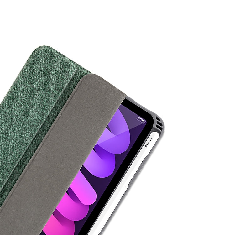 For iPad mini 6 / mini 2024 Mutural YASHI Series Cloth Pattern Texture Horizontal Flip Tablet Case(Green) - free shipping - PMC TechLife - Order now!