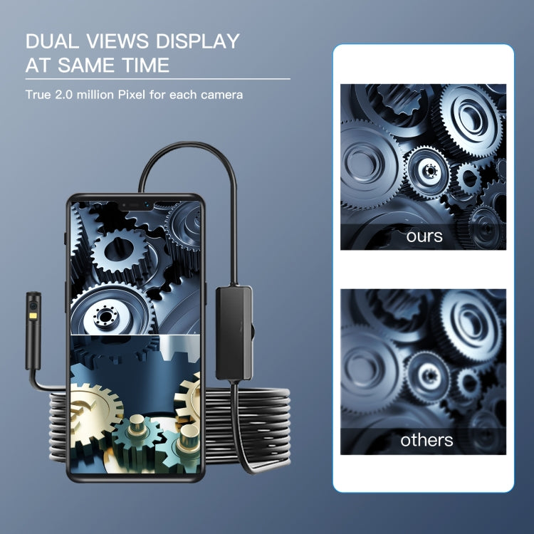 AN100 3 in 1 IP68 Waterproof USB-C / Type-C + Micro USB + USB Dual Cameras Industrial Digital Endoscope with 9 LEDs, Support Android System, Lens Diameter: 8mm, Length:1m Hard Cable -  by PMC TechLife | Online Shopping South Africa | PMC TechLife | Buy Now Pay Later Mobicred