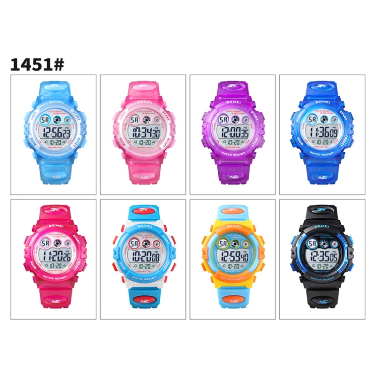 SKMEI 1451 LED Digital Stopwatch Chronograph Luminous Children Sports Electronic Watch(Transparent Purple) - free shipping - PMC TechLife - Order now!