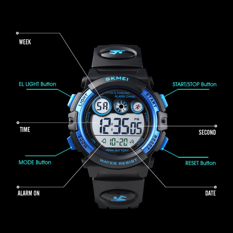 SKMEI 1451 LED Digital Stopwatch Chronograph Luminous Children Sports Electronic Watch(Transparent Sky Blue) - free shipping - PMC TechLife - Order now!