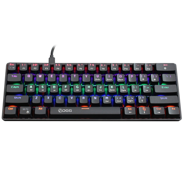 HXSJ V900 61 Keys Cool Lighting Effect Mechanical Wired Keyboard(Black) - free shipping - PMC Jewellery - Order now!