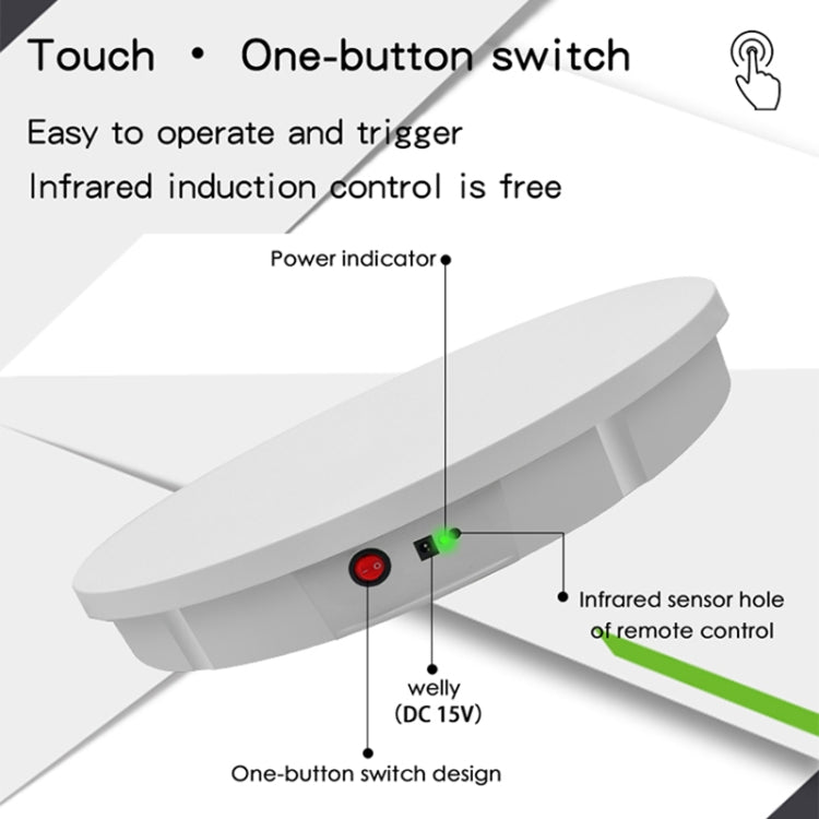 52cm Remote Control Electric Rotating Turntable Display Stand Video Shooting Props Turntable, Charging Power, Power Plug:EU Plug(Black) - free shipping - PMC TechLife - Order now!