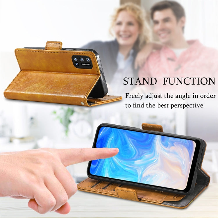 For Doogee N40 Pro CaseNeo Splicing Dual Magnetic Buckle Leather Case with Holder & Card Slots & Wallet(Khaki) - More Brand by PMC TechLife | Online Shopping South Africa | PMC TechLife | Buy Now Pay Later Mobicred