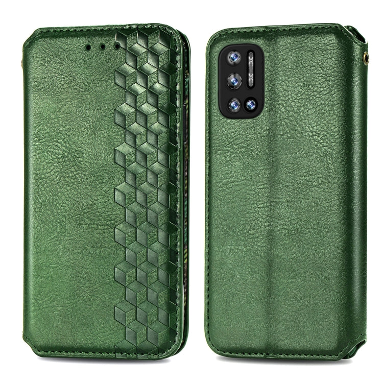 For Doogee N40 Pro Cubic Grid Pressed Horizontal Flip Magnetic Leather Case with Holder & Card Slots & Wallet(Green) - More Brand by PMC TechLife | Online Shopping South Africa | PMC TechLife | Buy Now Pay Later Mobicred
