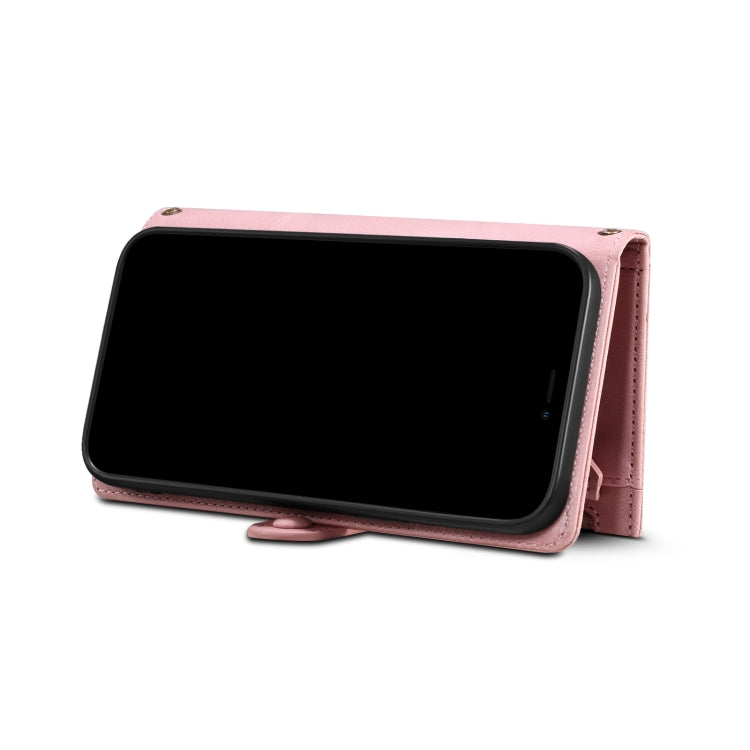 For Google Pixel 6 Retro Frosted Leather Phone Case with Holder & Card Slot & Wallet & Zipper Pocket & Lanyard(Rose Gold) - Google Cases by PMC TechLife | Online Shopping South Africa | PMC TechLife | Buy Now Pay Later Mobicred