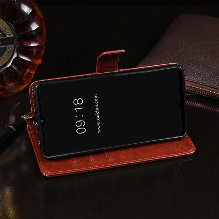 For Oukitel C25 idewei Crazy Horse Texture Leather Phone Case with Holder & Card Slots & Wallet(Yellow) - free shipping - PMC Jewellery - Order now!